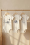 100% Organic Cotton Cute Elephant Family Printed Short Sleeve Snap Fastener Baby Bodysuit