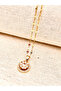 Steel Rotating Zircon Stone Round Stress Necklace - 4