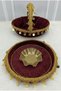 Burgundy Bridal Henna Night Tray and Basket, Gold Sequin and Guipure Lace Velvet , Wedding, Circumcision, Engagement, Promise