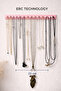 Wall Mounted Necklace Hanger Jewelry Organizer Stand Necklace Organizer Pink - 2
