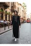 Striped, Plus-Size, Relaxed-Fit Hooded Dress - Black