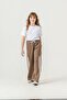 Right Left Knee Length Paneled Piped Girls' Sweatpants