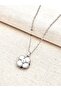 Steel Rotating Zircon Stone Flower Stress Necklace - 6