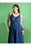 Women Blue Asymmetric Jumpsuit with Waist Tie - 5