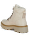 Women Lace-Up Chunky Warm Ankle Boots in Beige - 3
