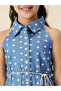 Girls Blue Daisy Print Sleeveless Dress - 5