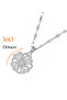 Steel Rotating Zircon Stone Clover Stress Necklace