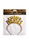 Gold Princess Crown with Writing – Glittery Birthday Party Crown - 2