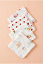 4-Pack Modern Patterned Muslin Baby Mouth Wipes with Soft Texture for Daily Use 25 X 25 cm - 4