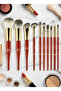 10-Piece Professional Makeup Brush Set – Long Handle with Elegant Magnolia Packaging