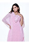 Pink Floral Chiffon Kaftan Nightdress with Inner Slip - 3