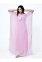 Pink Floral Chiffon Kaftan Nightdress with Inner Slip