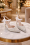 ✨ Women's Stoned Evening Dress Heeled Shoes |   Pointed Toe Ankle Strap Stylish Event Shoes - 3