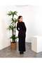 Degaje Yaka Stone Printed Side Draped Long Sleeve Long Women's Dress - 2