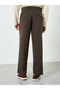 Men Brown Wide Leg Pleated Trousers - 5