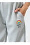 Girls Grey Joggers with Rainbow Print - 3