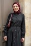Black Double Suit with Buttoned Skirt and Shirt - 2