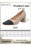 Women's Square Closed Toe Pumps, Trendy 5cm Chunky Block Heel Dress Shoes, Comfortable Leather Slip- - 7