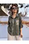 Italian Eyelet K Linen Shirt Khaki - 2