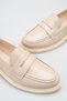 Beige Thick Sole 3 cm Heeled Classic Loafers Comfortable Daily Stylish Women's Shoes - 5