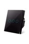 Triple Touch Switch Black, Tempered Glass, LED Indicator, 3 Modules