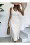 Women's Strappy V-Neck Long Dress Knit Dress - 3