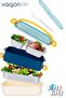 1400 ml Two Layers Three Compartments Stainless Steel Lunch Box New Generation Lunch Box - with Spoon and Fork -1400462 - 5