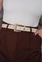 Square Gold Buckle Women's Belt Trouser Belt Dress Belt Shirt Belt Coat Belt