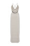 Women's Off-White Striped Midi Dress with Strap Back Detail - 2