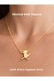 Cat Figure Steel Figure Zircon Plated Chain Necklace Cat Gold Necklace
