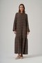 Guipure and Denim Detailed Long Dress 2026 Khaki Green - 3