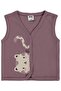 Cat Printed 6-18 Months Vest - Brown 9-12 Months