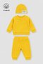 Baby Boy Girl Ribbed Basic Seasonal Hat Bottom Top Set - 2