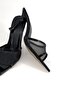 Alora Black Tulle Women's Heels Slipper - 8