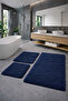Plush , Pufy , Soft, Non-Slip Sole , Washable , 60X100-60X50-30X40 Cm, 3-Piece Bathroom Set
