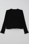 Girls' Long Sleeve T-Shirt with Knitted Floral Appliqué, Ages 6-12, Black - 6