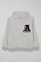 Boy's Sweatshirt with Letter a Embroidery, Ages 9-14, Beige Melange - 4