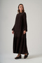 Guipure and Denim Detailed Long Dress 2026 Brown - 6