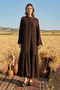 Guipure and Denim Detailed Long Dress 2026 Brown - 2