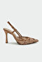 Mass Processing Detailed Women's Copper t Heeled Shoes - Copper - 2