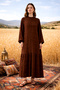 Guipure and Denim Detailed Long Dress 2026 Brown - 7