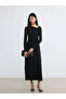 Boat Neck Gathered Dress