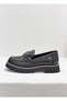 D26Ya-3765 Buckle Detail Genuine Leather Leather cm Thick Sole Loa Loafers Shoes for Women - 3