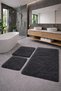 Plush , Pufy , Soft, Non-Slip Sole , Washable , 60X100-60X50-30X40 Cm, 3-Piece Bathroom Set