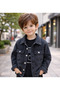 Boys' Black Denim Jacket T-Shirt Pants 3-Piece Set - 2