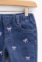Baby Girl Bow Embroidered Denim Pants - 5