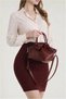 Women's Cover Detailed Crossbody Bag Claret Red - 4
