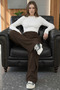 X Nurbeli Black Women's Button Closure Asymmetrical Design Palazzo Pants - 3