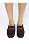 Women's Brown Buckled Daily Comfortable Loafers - 3