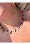 Lapis Lazuli Natural Stone Chain Necklace – Minimal Gold Color Chain Women's Necklace - 2